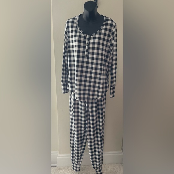 Cynthia Rowley Black & White Checkered 2pc Pj Set Size XL - Picture 1 of 14